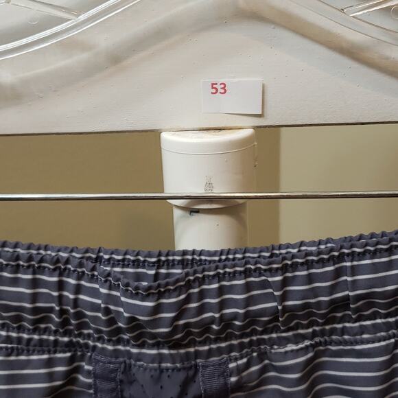 Tangerine Striped Athletic Shorts, Size L, Gray & White - Picture 8 of 9